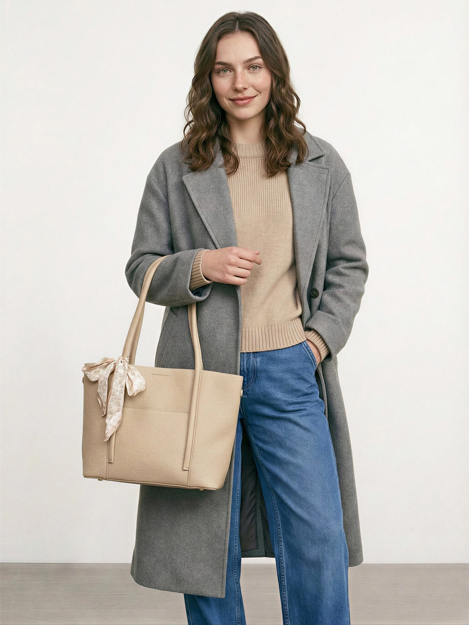 Сумка-тоут с декоративным платком в ассортименте